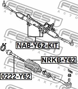 Febest NAB-Y62-KIT - Сайлентблок рулевой рейки autodif.ru