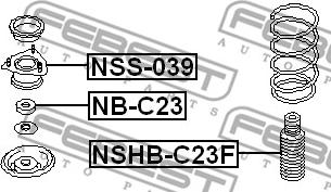 Febest NB-C23 - подшипник опоры амортизатора!\ Nissan Maxima J30/A32/33 88>/Serena C23 92> autodif.ru