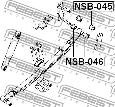 Febest NSB-045 - Втулка задней рессоры задняя autodif.ru