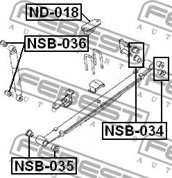 Febest NSB-035 - Втулка задней рессоры передняя autodif.ru