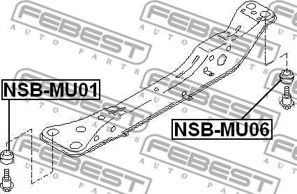 Febest NSB-MU06 - Втулка переднего подрамника autodif.ru