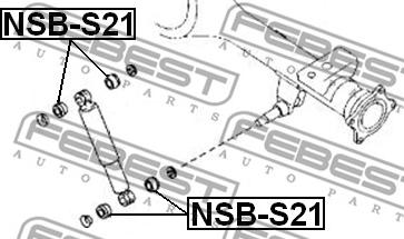 Febest NSB-S21 - сайлентблок зад. амортизатора верхн.!\ Toyota Hi-Ace #H10#-#H184 89> autodif.ru