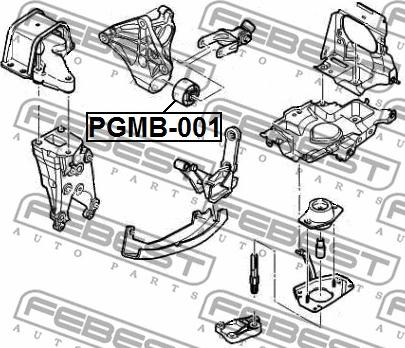 Febest PGMB-001 - Сайлентблок подушки двигателя зад прав/лев autodif.ru