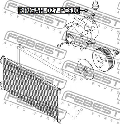 Febest RINGAH-027-PCS10 - Кольцо уплотнительное NISSAN PRIMERA -01 трубки кондиционера (мин. 10 шт.) autodif.ru