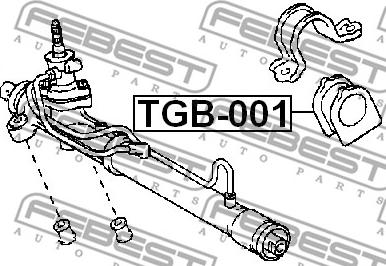 Febest TGB-001 - проставка рулевой рейки!\ Toyota Yaris 99-05 autodif.ru