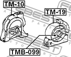 Febest TMB-099 - сайлентблок подушки ДВС передн.!\ Toyota Corolla EE101/AE101 1.3-1.6i mtr. 4A-FE/2E 92-95 autodif.ru