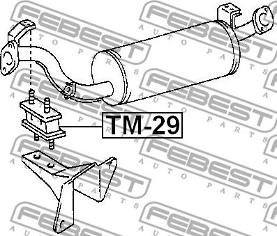 Febest TM-29 - крепление глушителя!\ Toyota Land Cruiser 4.0/2.5TD 85-95 autodif.ru