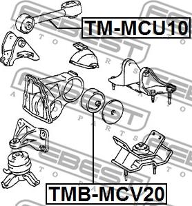 Febest TMB-MCV20 - Сайлентблок задней подушки двигателя autodif.ru
