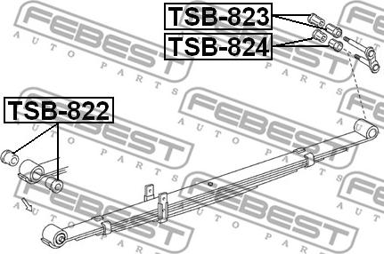 Febest TSB-824 - втулка задней рессоры!\ Toyota Hilux 05-11 autodif.ru