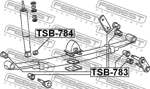 Febest TSB-784 - втулка заднего амортизатора!\ Toyota Dyna 150/Toyoace G15 Ly1/Ly2/Yy1/Yy2 95-01 autodif.ru