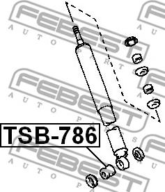 Febest TSB-786 - сайлентблок зад. амортизатора!\ Toyota RAV 4 97>/Previa 90-99/Hi-Ace #H5#-#H7# <88 autodif.ru