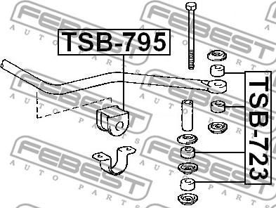 Febest TSB-723 - втулка тяги стабилизатора переднего!\ Toyota 4 Runner 01-04/Dyna 95-01/Hiace 82-07 autodif.ru