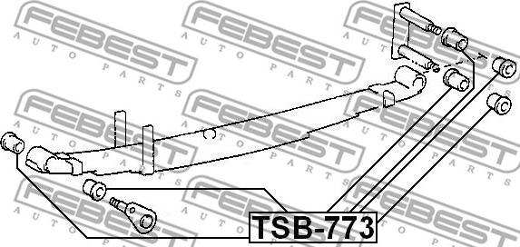 Febest TSB-773 - втулка зад.рессоры верх.!\ Toyota Hi-Ace YH56/YH66/LH56/LH66 <88/Hi-Lux 83-98 autodif.ru