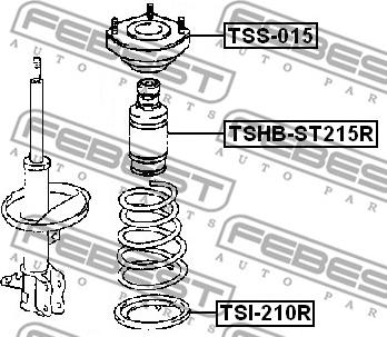 Febest TSHB-ST215R - пыльник амортизатора заднего!\ Toyota Corolla Compact 1.4/1.9D 00-02 autodif.ru