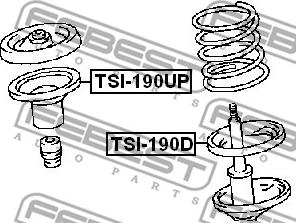 Febest TSI-190D - проставка пружины подвески!\ Toyota Carina E AT19#/ST191/CT190 92-97 autodif.ru