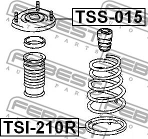 Febest TSI-210R - проставка пружины подвески нижняя!\ Toyota Carina E AT19#/ST191/CT190 92-97 autodif.ru