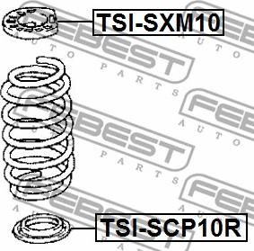 Febest TSI-SCP10R - проставка задней пружины нижняя!\ Toyota Echo 99-05/Platz/Yaris autodif.ru