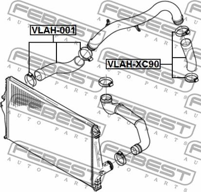 Febest VLAH-001 - патрубок системы охлаждения!\ Volvo XC90 autodif.ru