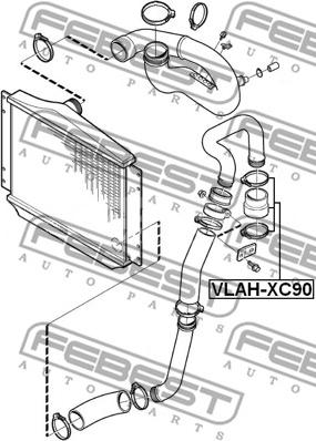 Febest VLAH-XC90 - патрубок радиатора короткий!\ Volvo S60 02-09 autodif.ru