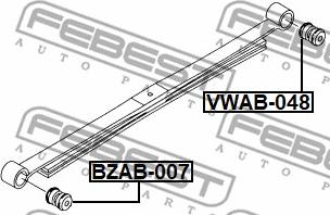 Febest VWAB-048 - сайлентблок рессоры! задней\ VW Crafter 30-35/30-50 2.5TDI, MB W906 all 06> autodif.ru