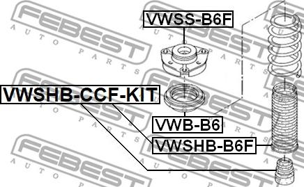 Febest VWSHB-CCF-KIT - Отбойник+пыльник AUDI A3/S3/SPORTB./LIM./QU. 2005-2013 (USA) пер. (комплект на 2 амортизатора) autodif.ru