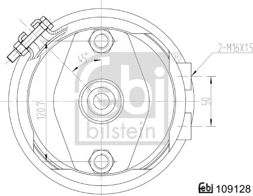 Febi Bilstein 109128 - Энергоаккумулятор универсальная версия (дисковый тормоз) TYPE16/24 BPW/SAF/Schmitz autodif.ru