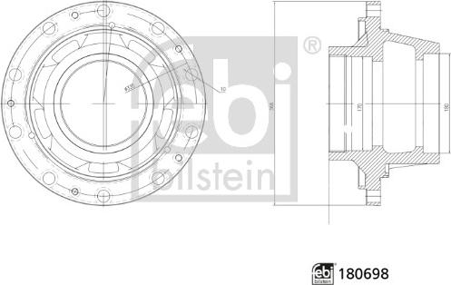 Febi Bilstein 180698 - Ступица колеса, поворотный кулак autodif.ru