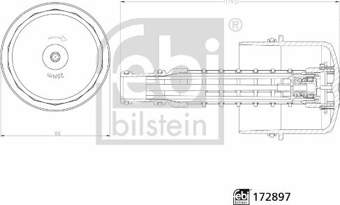 Febi Bilstein 172897 - Крышка, корпус масляного фильтра autodif.ru