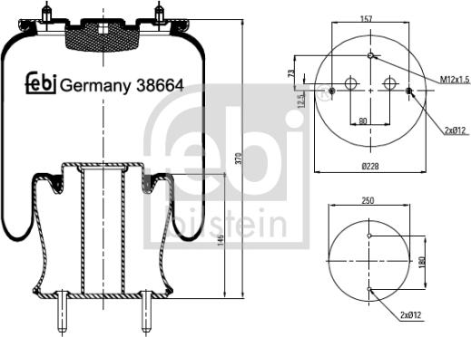 Febi Bilstein 38664 - Кожух пневматической рессоры autodif.ru