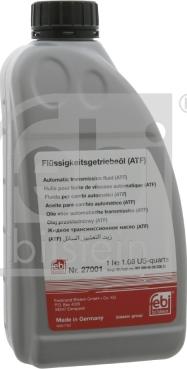 Febi Bilstein 27001 - Снят, замена 29449 Масло для автоматических коробок передач autodif.ru