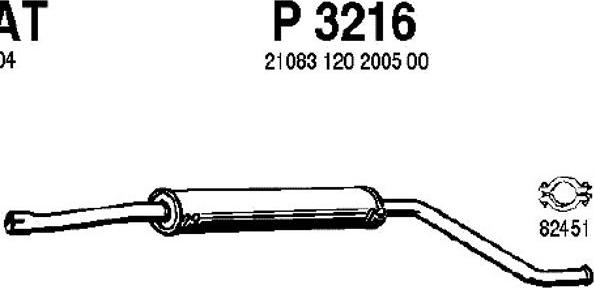 Fenno P3216 - Средний глушитель выхлопных газов autodif.ru