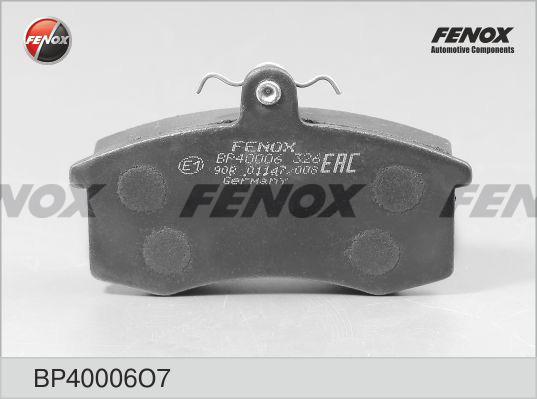 Fenox BP40006O7 - Тормозные колодки, дисковые, комплект autodif.ru