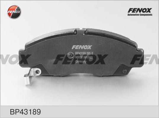 Fenox BP43189 - Тормозные колодки, дисковые, комплект autodif.ru