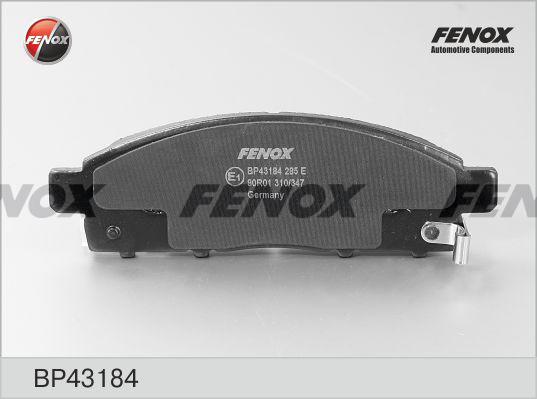Fenox BP43184 - Тормозные колодки, дисковые, комплект autodif.ru