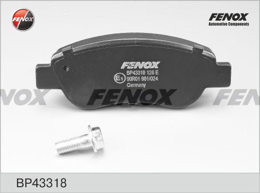 Fenox BP43318 - Тормозные колодки, дисковые, комплект autodif.ru