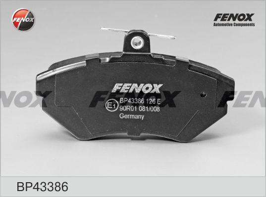 Fenox BP43386 - Тормозные колодки, дисковые, комплект autodif.ru