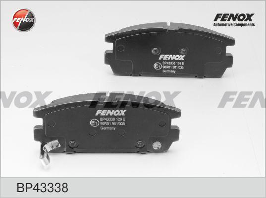 Fenox BP43338 - Тормозные колодки, дисковые, комплект autodif.ru