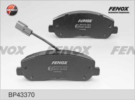 Fenox BP43370 - Тормозные колодки, дисковые, комплект autodif.ru