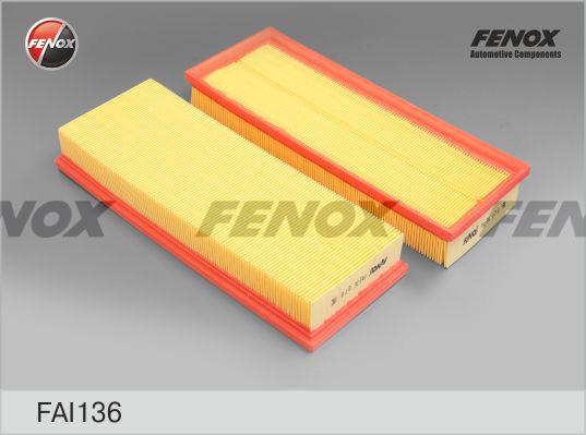 Fenox FAI136 - Воздушный фильтр FENOX FAI136 1120940004 CHRYSLER CROSSFIRE 3.2 03- autodif.ru