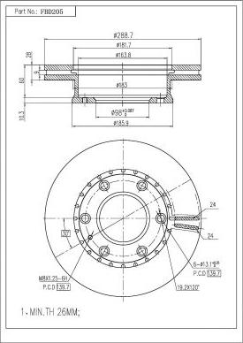 FI.BA FBD205 - Тормозной диск autodif.ru