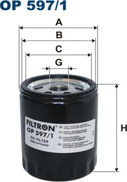 Filtron OP597/1 - Масляный фильтр autodif.ru