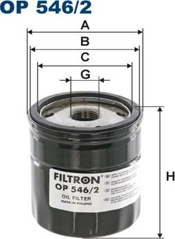 Filtron OP546/2 - Масляный фильтр autodif.ru