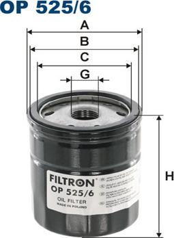 Filtron OP525/6 - Масляный фильтр autodif.ru
