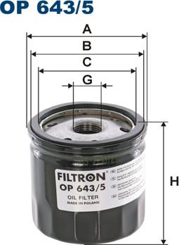 Filtron OP643/5 - Масляный фильтр autodif.ru