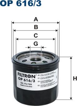 Filtron OP616/3 - Масляный фильтр FILTRON OP616/3 (W712/92 / OC 977/1) 04E115561 VW Polo 11- autodif.ru