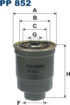 Filtron PP852 - Фильтр топливный MITSUBISHI PAJERO/L200 2.5D/HYUNDAI PORTER/H-1 2.5D PP852 autodif.ru