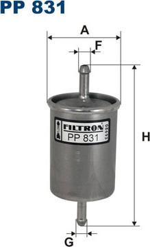 Filtron PP831 - KL14 Фильтр топливный OPEL ASCONA A 70-75, ASCONA B 76-81, ASCONA C 81-88, ASTRA F 91-05, CALIBRA A autodif.ru