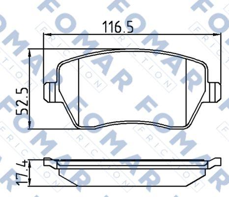 FOMAR Friction FO 921181 - Тормозные колодки, дисковые, комплект autodif.ru