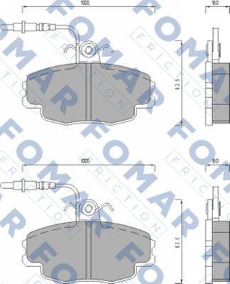 FOMAR Friction FO 498681 - Тормозные колодки, дисковые, комплект autodif.ru