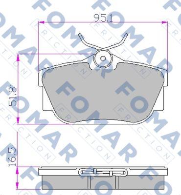 FOMAR Friction FO 646881 - Тормозные колодки, дисковые, комплект autodif.ru